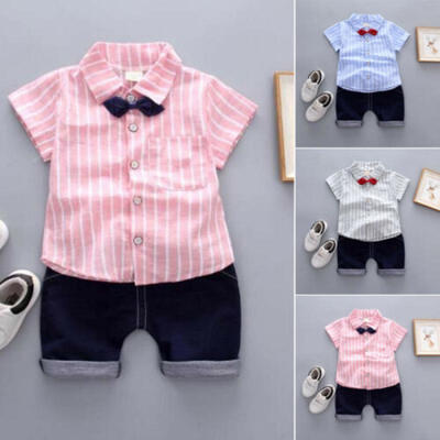 

UK Newborn Toddler Baby Boys Gentleman Outfit Clothes Shirt TopsPants 2Pcs Set