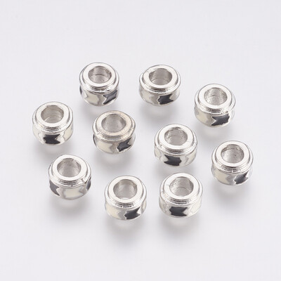 

Alloy European Beads Large Hole Beads with Enamel Column Black Platinum 9x65mm Hole 45mm
