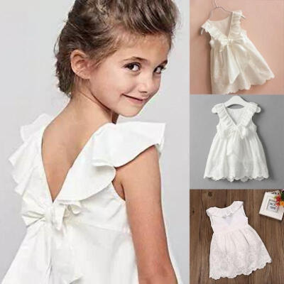 

Summer Lovely Toddler Kids Baby Girls Lace Dress Princess Party Pageant Holiday 2-8Y Tutu Dresses