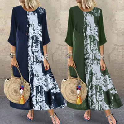 

Women Boho Floral Long Maxi Long Dress Lady Evening Party Beach Summer Sundress