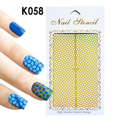 

Toponeto 1Pc Irregular Hollow Nail Art Vinyls Stencil Stickers Manicure