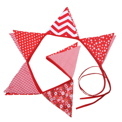 

32m 12 Flags Powder Red Flag Banner Pennant WeddingBirthday Party Decor