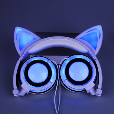 

Foldable Flashing Glowing Cat Ear Headphones Cute Gaming Headset Earphone with LED light For PC Laptop Computer Smartphone