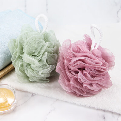 

UPLUS can be hung double-layer plain soft bath ball 2 color random bath flower bath sponge bath bath towel