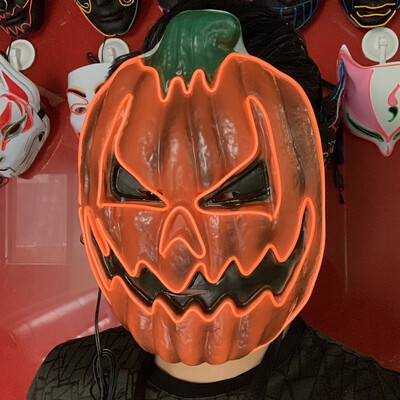 

New Hot EL Light Up Pumpkin Halloween Mask Halloween Horror Mask Halloween Cosplay Party Mascara Horror Mascarillas Glowing Mask