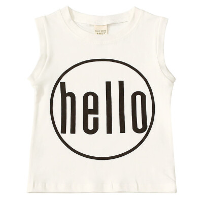 

Kids Baby Boys Girls Sleeveless Letter Print Tops Vest T-Shirt Casual Clothes