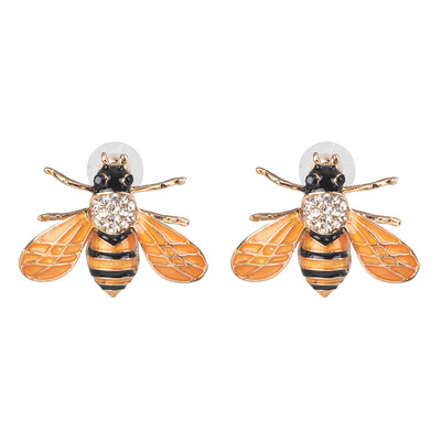 

2019 new arrival Trendy BEE Stud Earrings for Women Gold Color bee Statement Earrings Lady Jewelry Female Bijoux