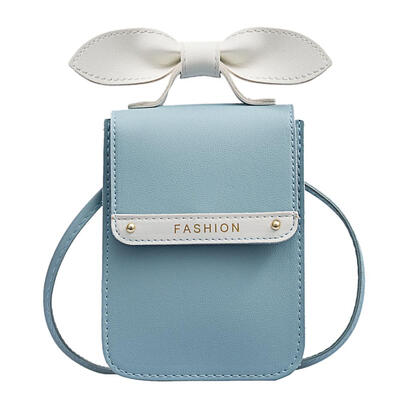 

Bowknot Shoulder Handbags Hit Color Women PU Leather Crossbody Phone Bags