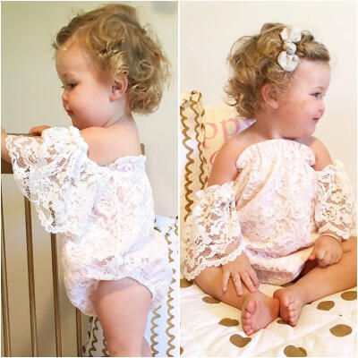 

Infant Baby Girl Flower Lace Romper Bodysuit Sunsuit Jumpsuit Outfit Set Clothes