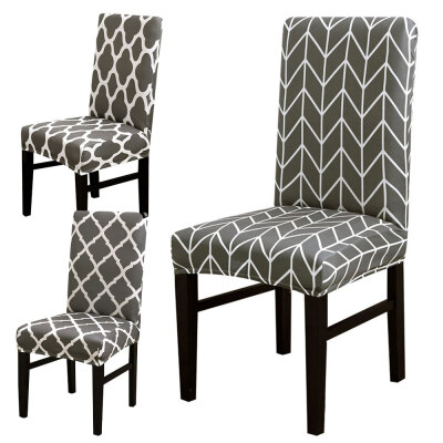 

246pcs Printed Stretch Chair Covers Spandex Elastic Dining Seat Cushion Anti-dirty Washable