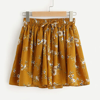 

Tailored Womens Floral Print Mid Waist Elastic Loose Shorts Waist Ringer Shorts Pants