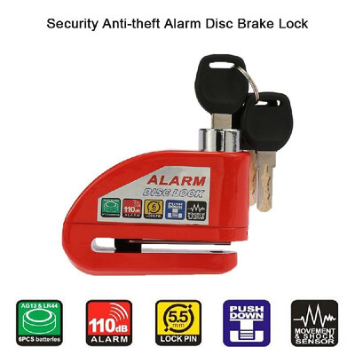 

Motorcycle Scooter Bicycle Disc Brake Lock Security Anti-theft Alarm Lock