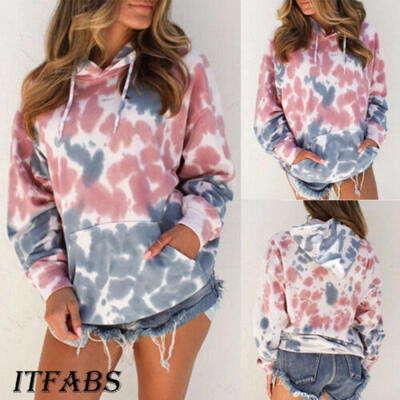 

Womens Print Hoodie Hoody Sweatshirt Ladies Pullover Sweater Jumper