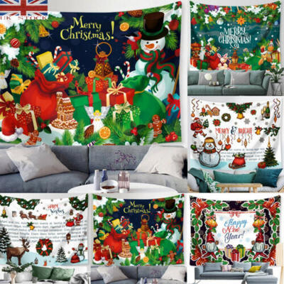 

UK Tapestry Snowman Wall Hanging Polyester Christmas Pattern Blanket Room Decor