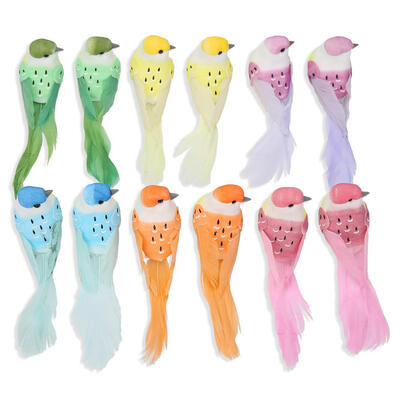 

12pcs Artificial Simulation Foam Feather Birds Home Ornaments Crafts Decor