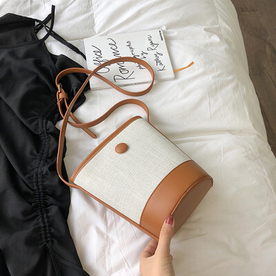 

Advanced gas girl bag net red quality fan you small bag new 2019 Mori system simple single shoulder slant bucket bag small bag s