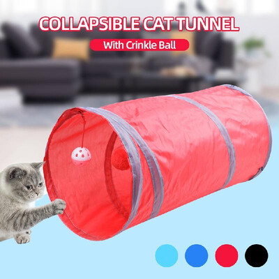 

Collapsible Cat Tunnel Interactive Play Toy with Ringbell Ball for Hiding Hunting&Resting Ideal for Multi-cat&Independent