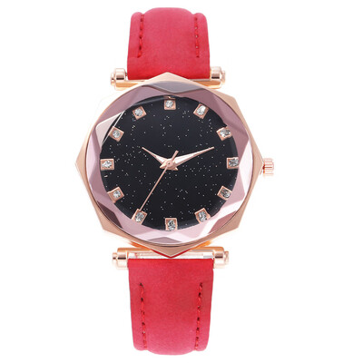 

Explosion models full of stars fashion ladies octagon belt quartz watch simple student