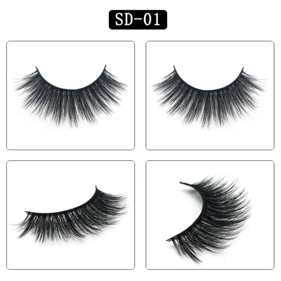 

Fake Lashes 1Pair 3D Mink Eyelashes Luxury HandMade Long Lasting Volume Lash Extension Reusable False Eyelashes
