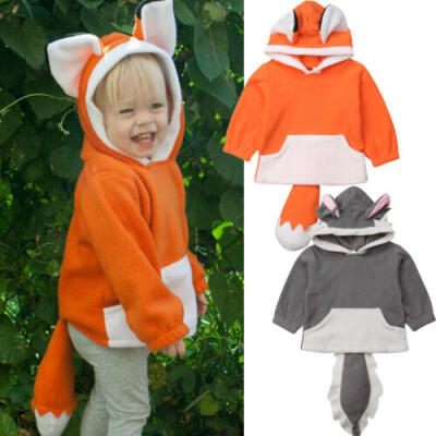 

Cartoon Kids Baby Girls Outerwear Fleece Animal Ears Hooded Coat Jacket Costume