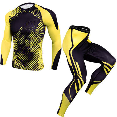 

Men Compression Shirt Pants Set Fitness Sportswear Bodybuilding Tight Sport Suit