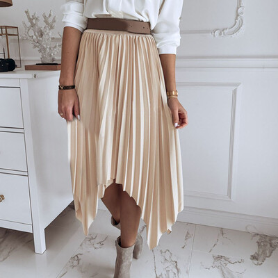 

Roseonmyhand Womens Fashion Summer Sexy Wrinkled Pure Colour Half-length Skirt