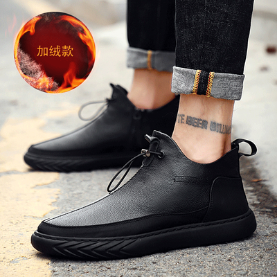 

Mens shoes autumn high shoes mens Korean version of the trend of British casual shoes mens Gaobang shoes black wild shoes
