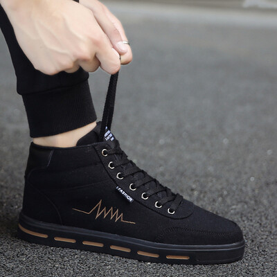 

Summer High-Upper Shoes Mens Korean Version Baitao Leisure Mens Shoes Autumn Canvas Board Shoes Tidal Shoes