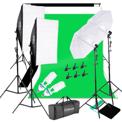 

Photo Video Studio Photography Continuous Lighting Kit Muslin Backdrop Stand Set