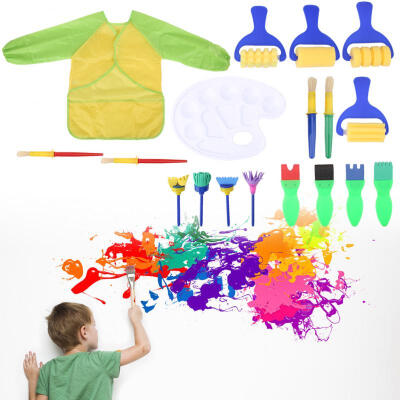 

Greensen 18PCS Painting Sponge Brush Sponge Roller Child Kids DIY Painting Tool Educational Toy Kit