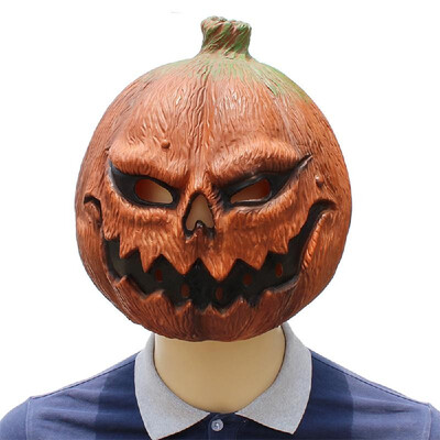 

Portable Waterproof New Red Pumpkin Head Halloween Horror Mask Haunted House Pretend COS Latex Mask