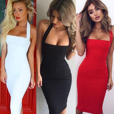 

Sexy V Summer Lady Bandage Bodycon Evening Cocktail Party Club Mini Short Dress 2018 new