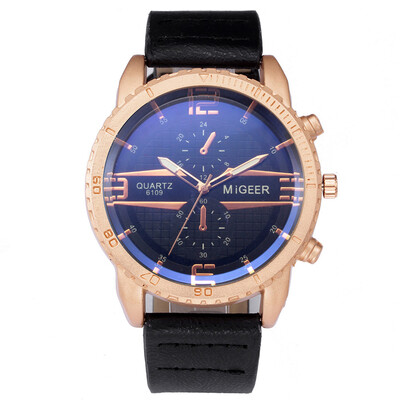 

Gobestart MIGEER High-End Fashion Mens Stainless Steel Watch Analog Alloy Quartz Watch