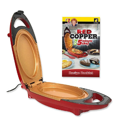 

Red Copper 5 Minute Chef Electric Cooker Double-Coated Non-stick Quick Cooking Pan Cookware U  Plug