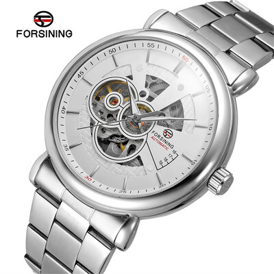 

Gobestart Hollow Luxury Design Business Fashion Mens Steel Belt Mechanical Watch