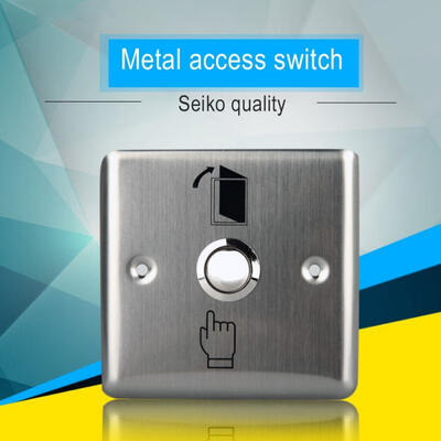

Stainless Steel Door Exit Button Waterproof Metal Access Door Switch LED Indicator Light For 86 Back Box Installation