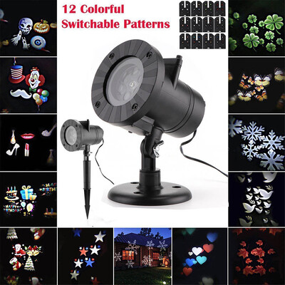 

Christmas 12 Patterns Laser Light LED Projector Decorative Light Lamp New