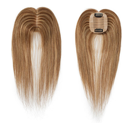 

Silk Base Human Hair Toppers for Women Clip in Top Hairpiece Toupee for Thinning Hair