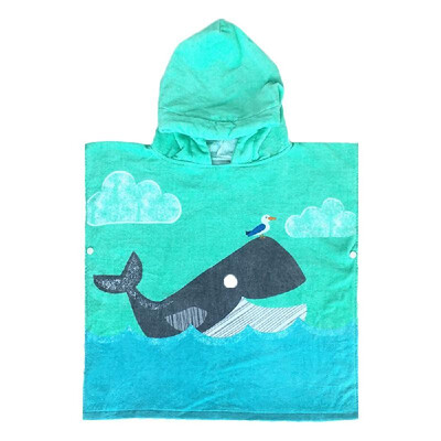 

60cm Baby Kids Cotton Hooded Pullover Bath Towel Beach Swimming Towel Poncho