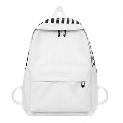 

Simple Women Canvas Stripes Shoulder Schoolbag Girls Travel Casual Backpack