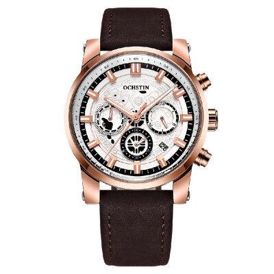 

OCHSTIN Business Men Watch Leather Strap Quartz Sport Wristwatch Calendar Fashion Casual Male Luminous Watches