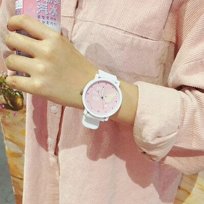 

Japanese Haraku Soft Girls Candy Coloured Silica Gel Watch Female Student Lovely Fresh Cartoon Round Girls Watch