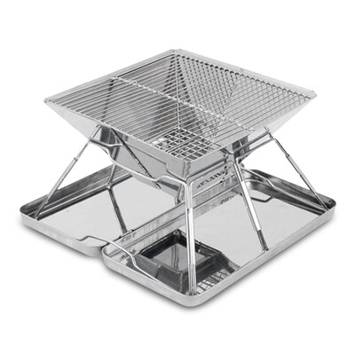 

Outdoor Thick Stainless Steel Barbecue Grill Folding Charcoal Stove