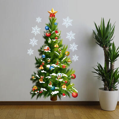 

Large Christmas Art Wall Sticker Removable Decal Home Decor Christmas Tree