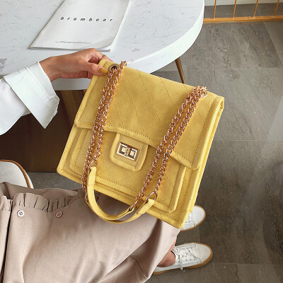 

Qiao Bani 2019 new European&American style fashion super fire PU rhombic chain flip cover bag shoulder diagonal trend handbags