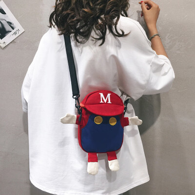 

Cartoon small bag female new 2019 Korean version of the wild cute girl canvas shoulder Messenger bag Harajuku student bag