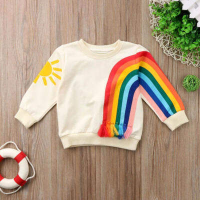 

SUNSIOM Cute Baby Girls Kids Rainbow Sunshine T-Shirt Clothes Blouse Sweatshirt Cardigan