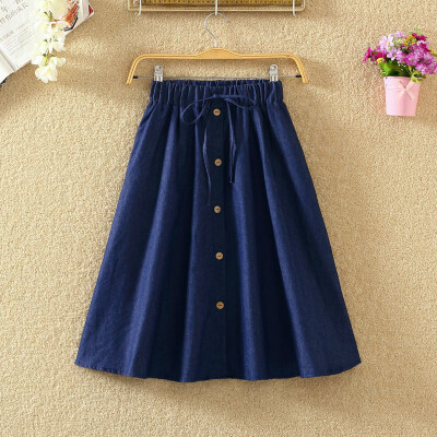 

Roseonmyhand Womens Casual Denim Vintage Comfortable High Waist Ladies Long Skirt