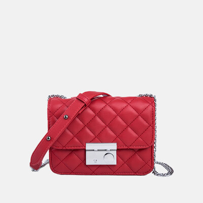 

Bag female 2019 new Korean version of the simple small fragrance rhombic package soft leather small square bag Messenger bag ins super fire package