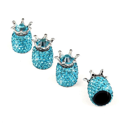 

Car Tire Valve Caps 4 Pack Crown Valve Cap Diamond Valve Stem Caps Crystal Rhinestone Valve Core Cap